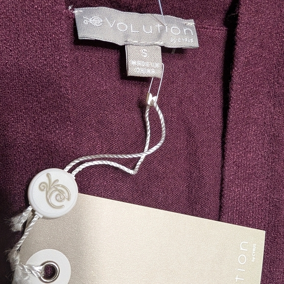 Evolution By Cyrus Raisin Purple Textured Knit Open-Front Cardigan Size Small - Picture 4 of 8